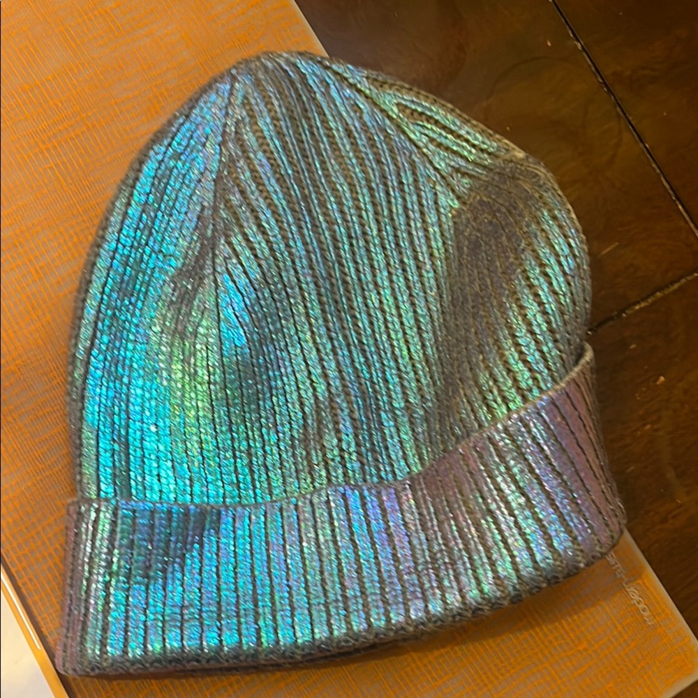 Zara Iridescent Knit Beanie